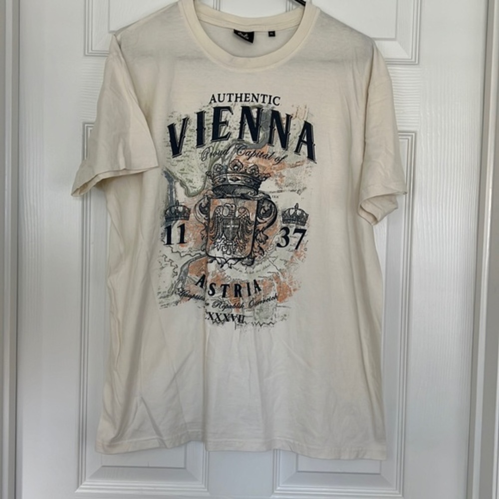 Fox mens beige& black short sleeve teeshirt